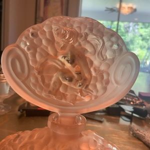 Rare Crystal Bath Splash Bottle Purchased in Europe. Mother & Child Original. 8”